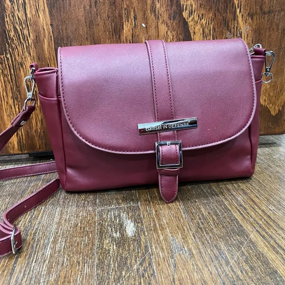 Damsel In Defense Concealed Carry Purse Cranberry Janie’s Gotta Crossbody Bag - Picture 16 of 16